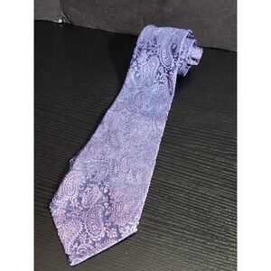 vintage Purple Paisley Silk Blend Necktie Men Formal Business Accessory